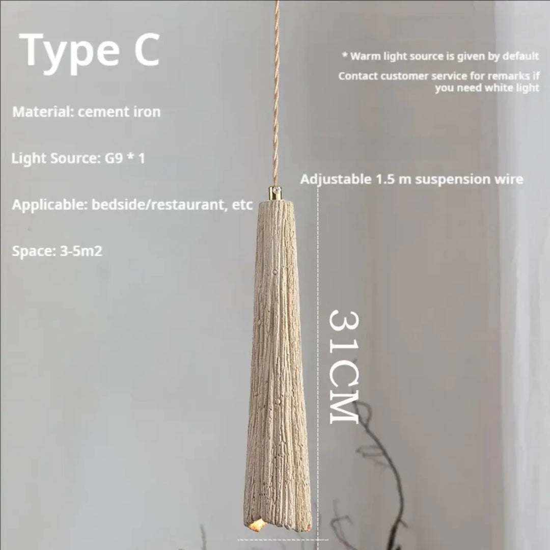 Suspension scandi chic ciment texturé et doré beige chic
