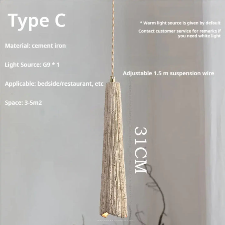 Suspension scandi chic ciment texturé et doré beige chic
