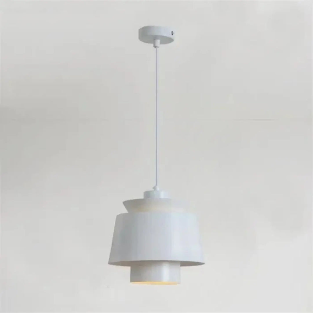 Suspension luminaire pendila blanche à étages avec design moderne et finition mate lisse