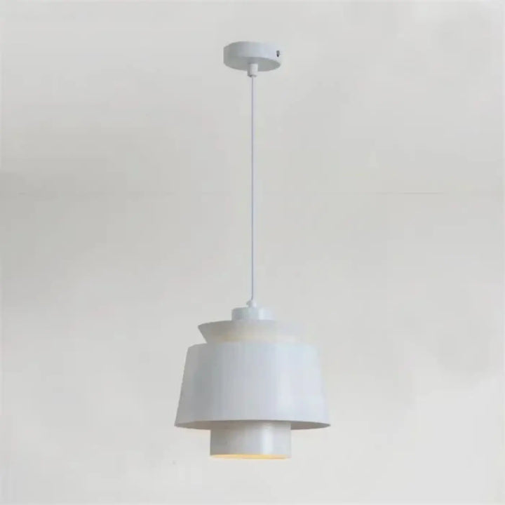 Suspension luminaire pendila blanche à étages avec design moderne et finition mate lisse