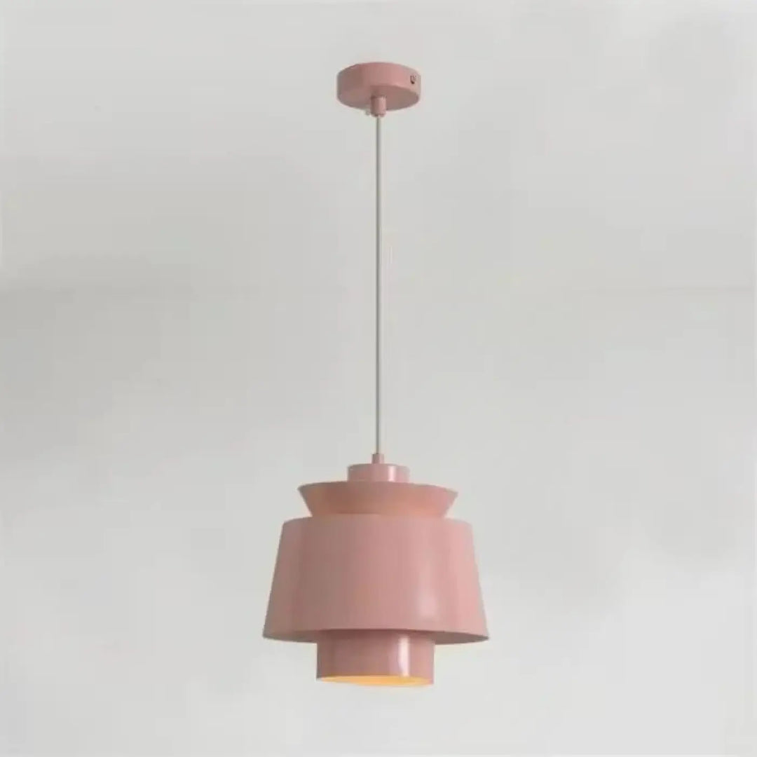 Suspension luminaire pendila rosa tendre à étages avec design moderne et finition mate elegante