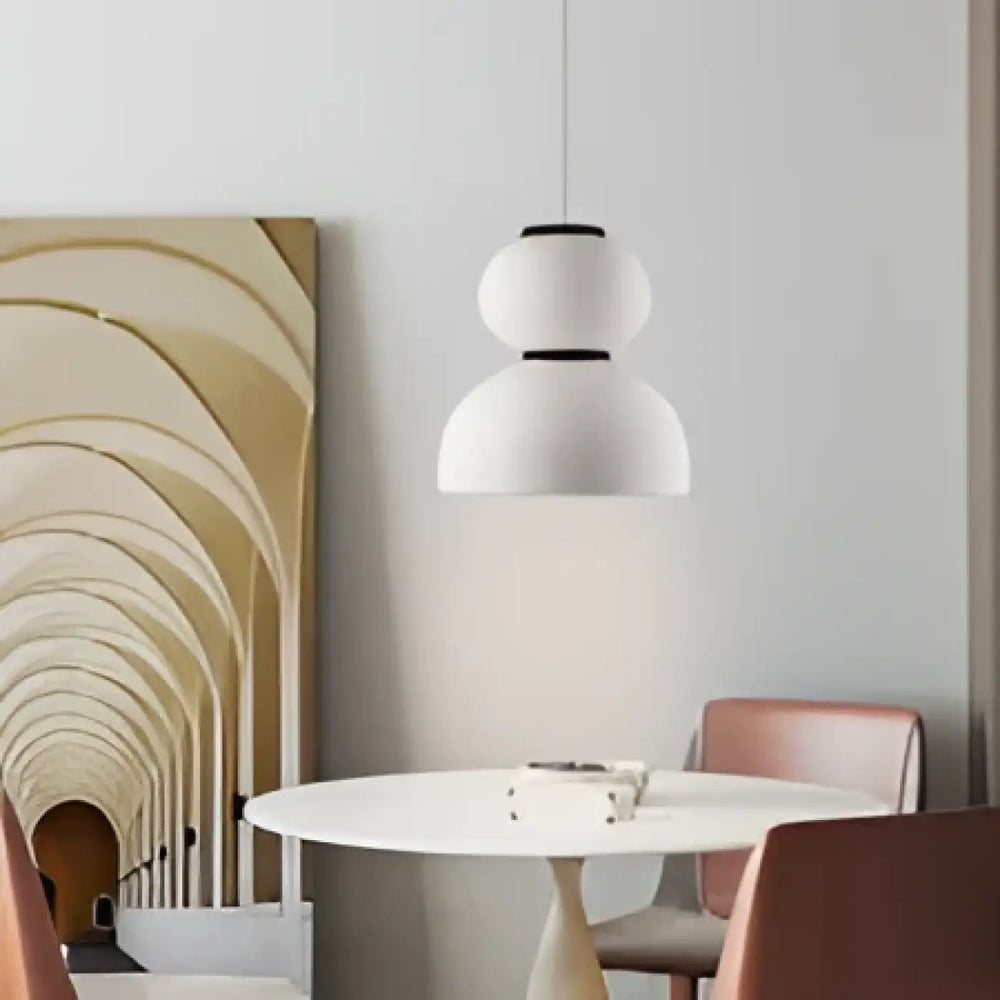 Suspension luminaire scandinave cordia blanc double globe au design minimaliste élégant
