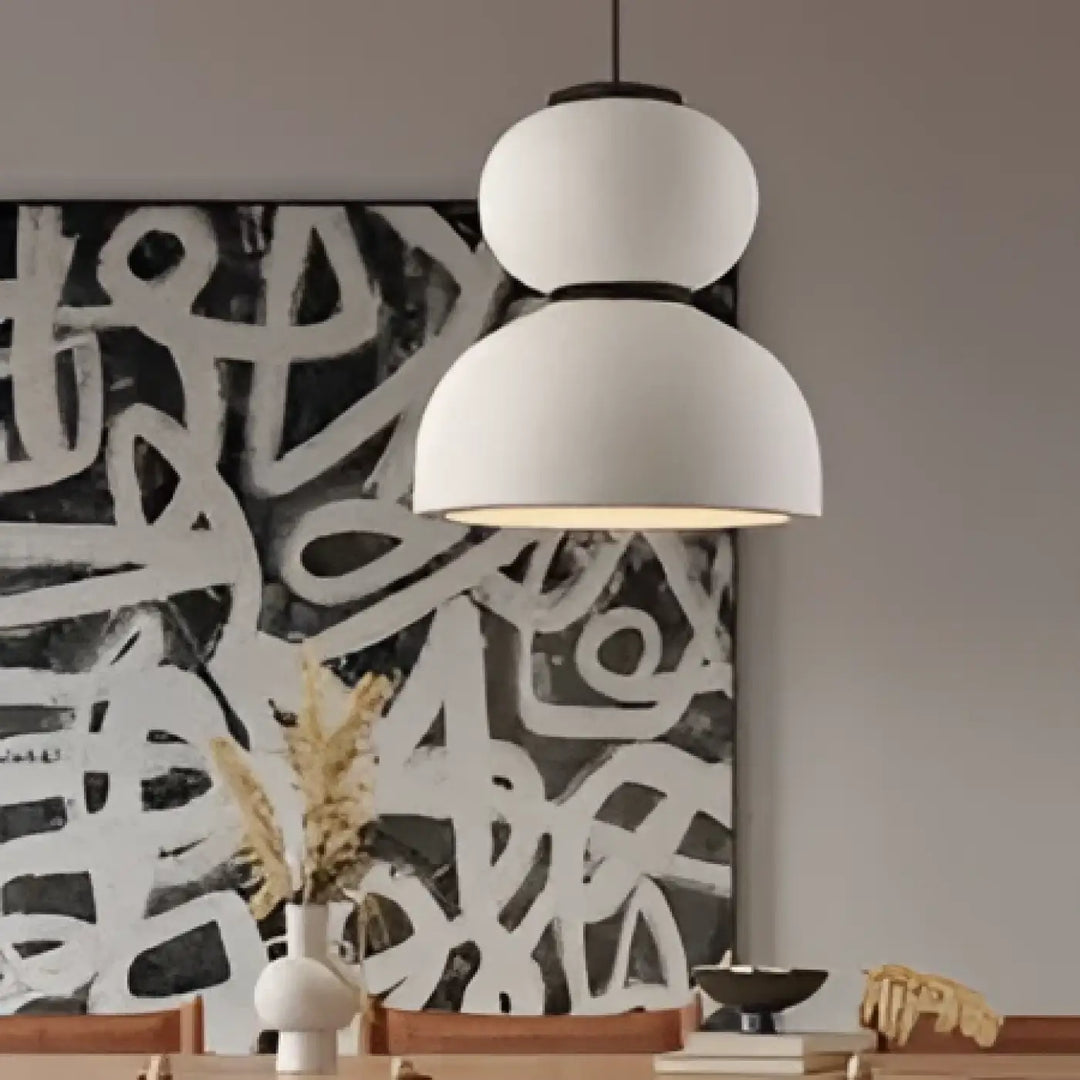 Suspension luminaire cordia blanche double niveau avec design moderne épuré luminaire scandinave élégant
