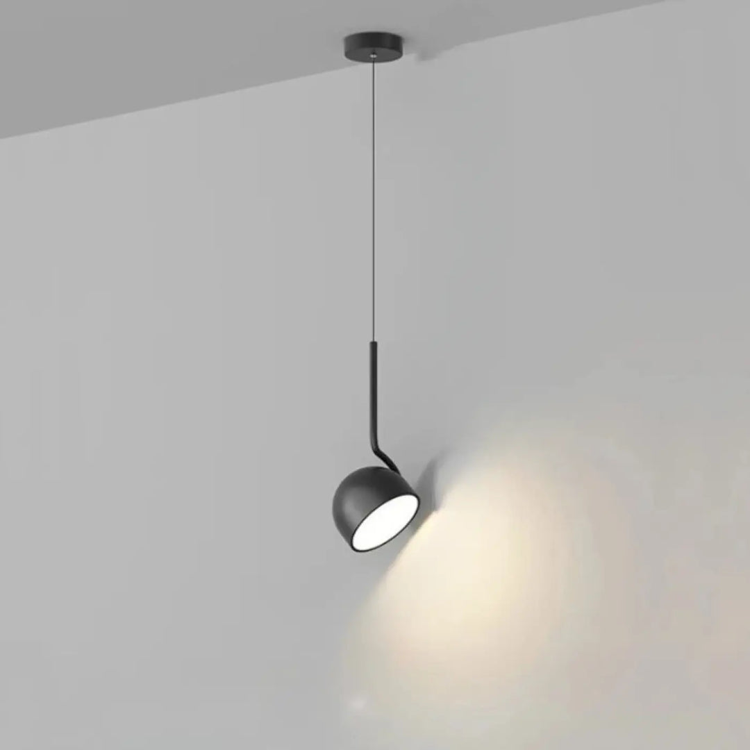 Suspension luminaire elanka noir mat avec tête réglable design scandinave minimaliste en métal