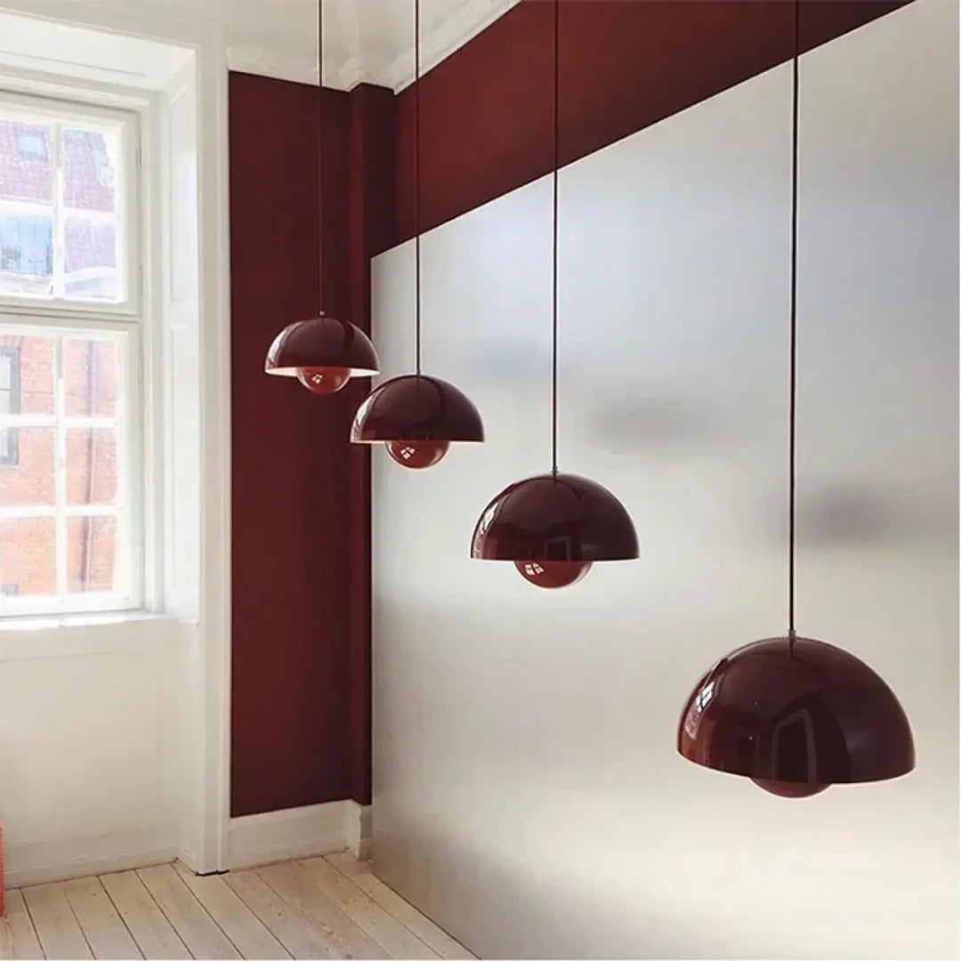Suspension luminaire au style danois coloré pour cuisine moderne

