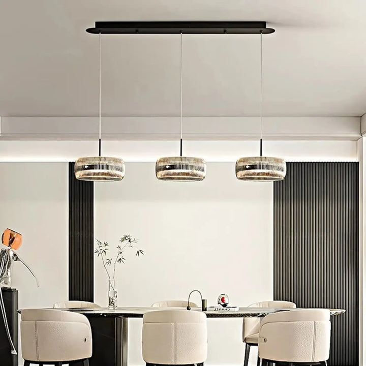 Suspension luminaire suspendue en verre avec support noir