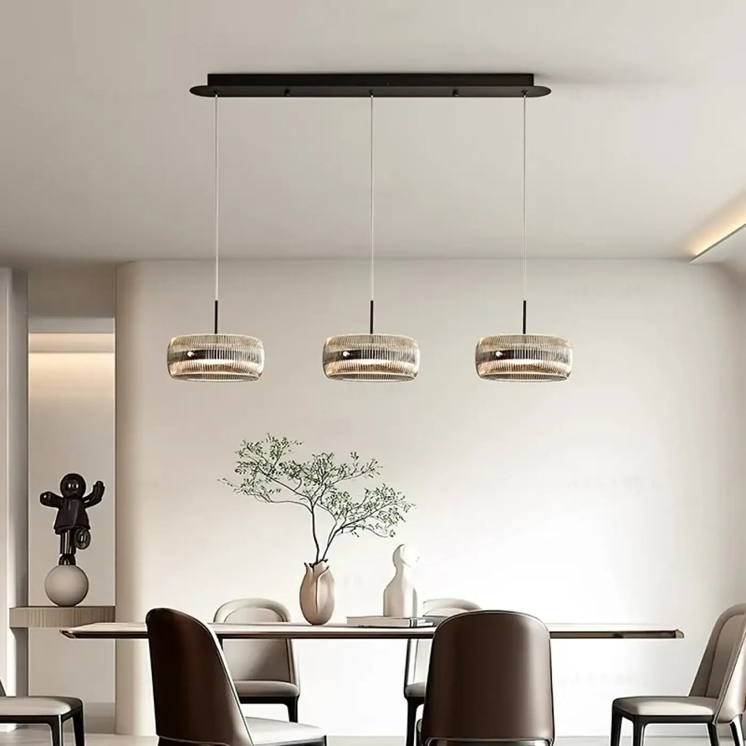 Suspension luminaire suspendue en verre avec support noir