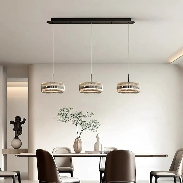 Suspension luminaire suspendue en verre avec support noir