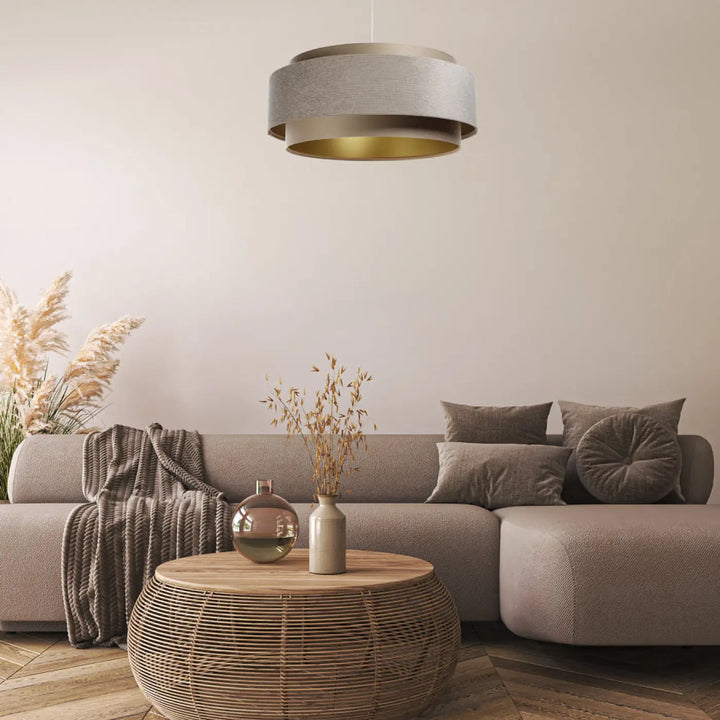 Suspension Luminaire | DOBLO CLASSIC (Beige/Doré)