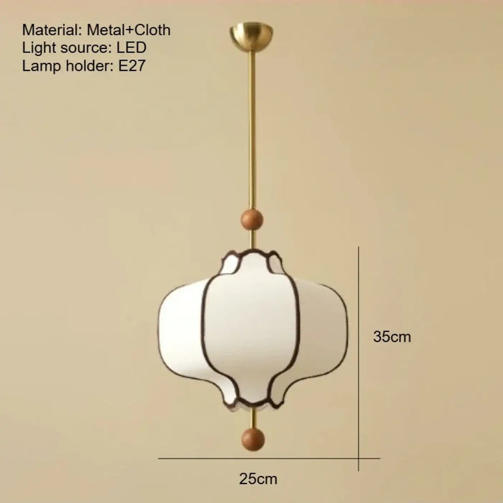 Suspension luminaire en tissu blanc chic et moderne