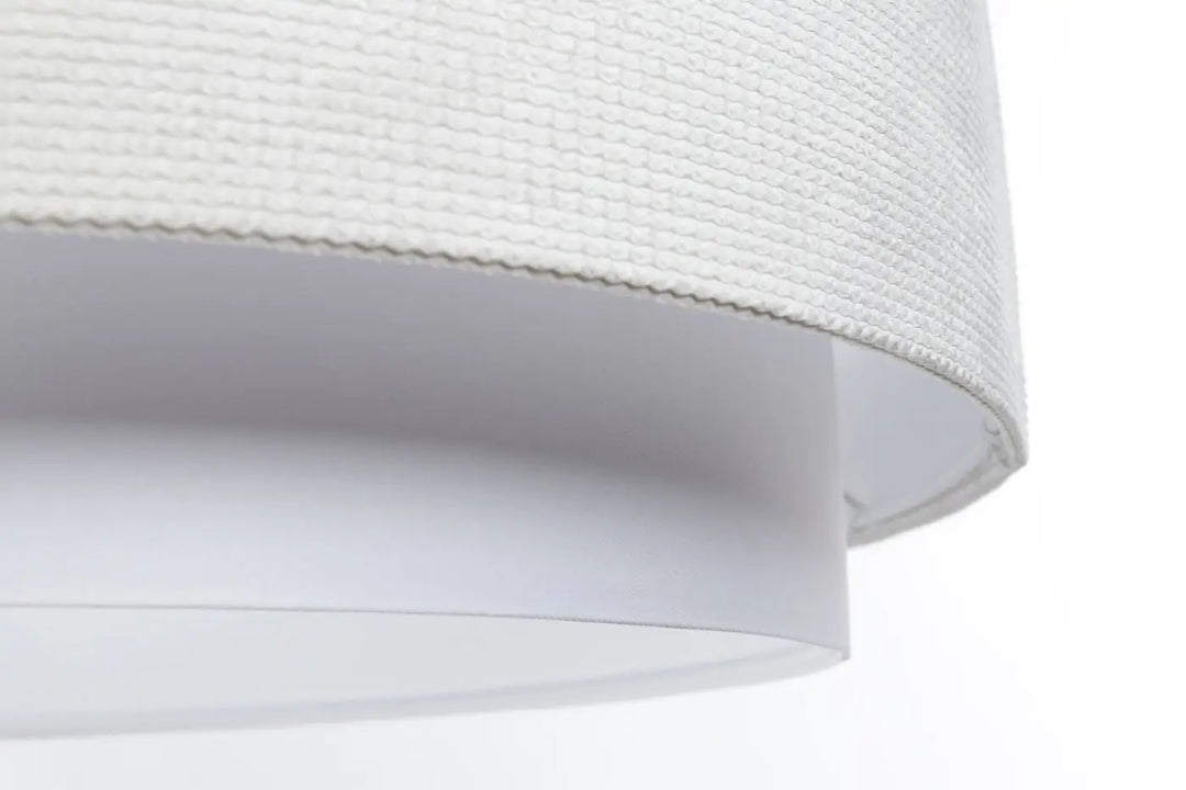 Suspension luminaire doblo classic en tissu blanc avec finitions raffinées et intérieur courbé lisse