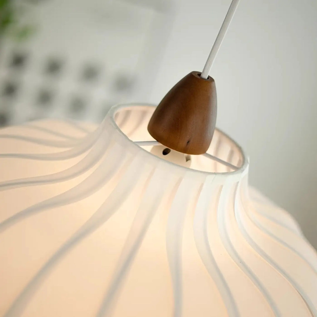 Suspension luminaire en tissu blanc design élégant décor blanc