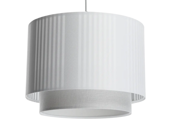 Suspension luminaire duo lami line en tissu blanc avec design cylindrique plissé moderne chic