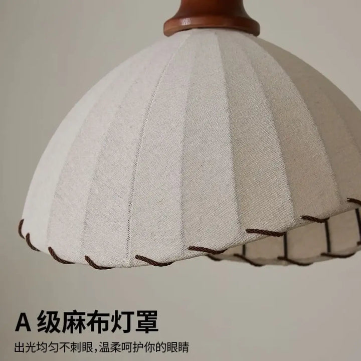 Suspension luminaire en tissu blanc vintage à allure chic