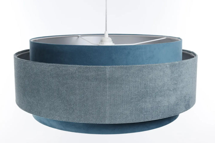 Planter en céramique texturée grise avec pot intérieur assorti et bec central blanc pour suspension luminaire bleu clair doblo classic