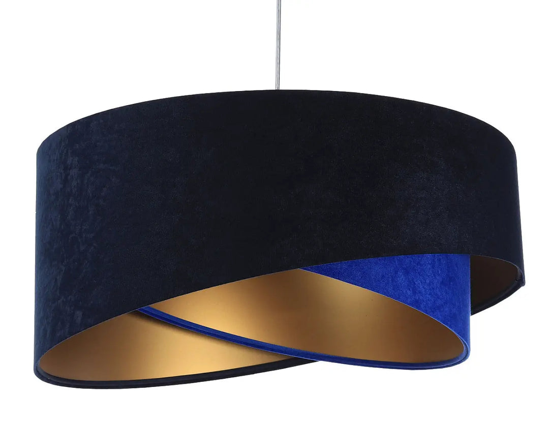 Pendant lamp Galaxy Velour 50 cm – Navy blue/Indigo blue/Gold