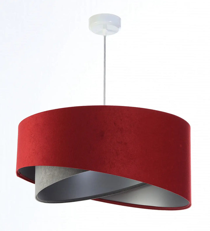 Suspension luminaire galaxy velour 50 cm en tissu bordeaux avec accent argenté chic et design moderne