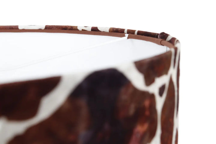 Suspension luminaire safari avec abat-jour motif girafe marron et blanc en tissu girafe marron à finition douce