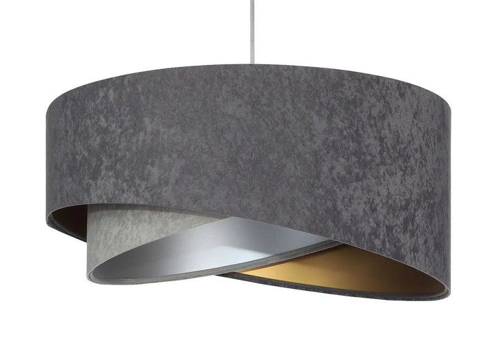 Pendant lamp Galaxy Velour 50 cm Grey – Graphite/Grey/Gold/Silver