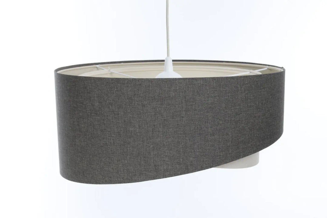 Suspension luminaire en tissu graphite gris foncé avec design moderne pour décoration intérieure élégante