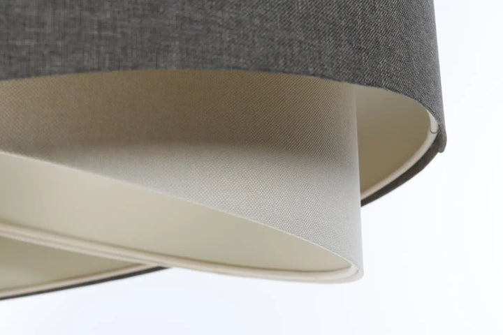 Suspension luminaire galaxie boho élégant avec abat-jour en tissu graphite gris et doublure crème pour décoration intérieure