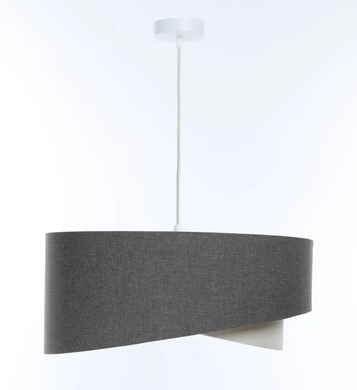 Suspension luminaire moderne en tissu graphite avec design torsadé élégant pour décoration intérieure raffinée