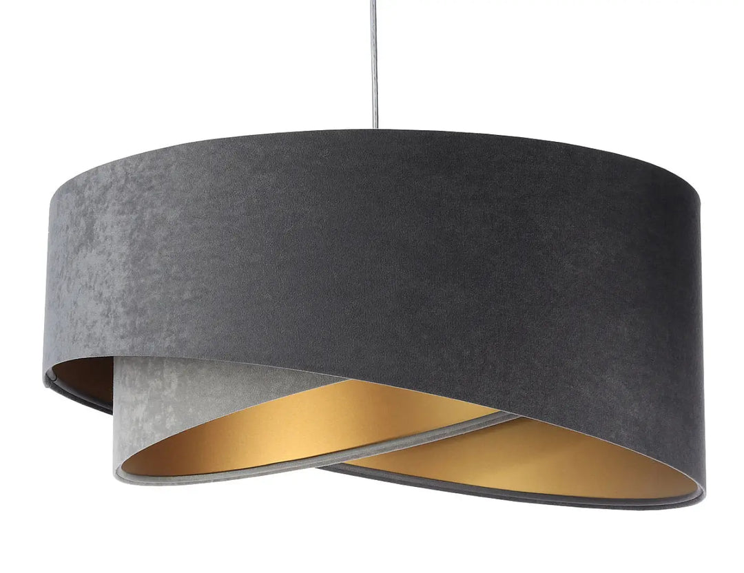 Pendant lamp Galaxy Velour 50 cm Grey – Graphite/Grey/Gold
