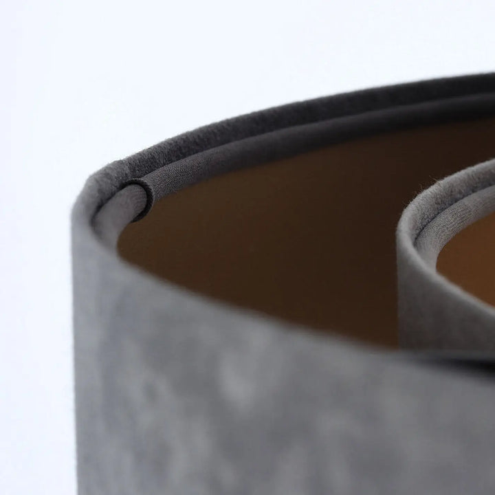 Suspension luminaire galaxy velour 50 cm gris avec abat-jour en tissu graphite velouté et intérieur doré chic
