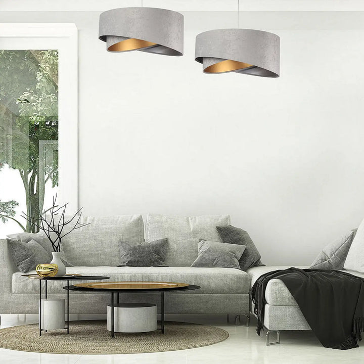 Suspension Luminaire | GALAXY VELOUR 50 cm Gris (Gris/Argent/Doré)
