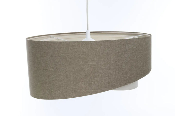 Suspension luminaire galaxy boho elegant en tissu gris marron beige texturé avec design moderne et épuré