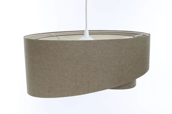 Suspension luminaire galaxy boho elegant en tissu gris marron beige avec design moderne et texture élégante