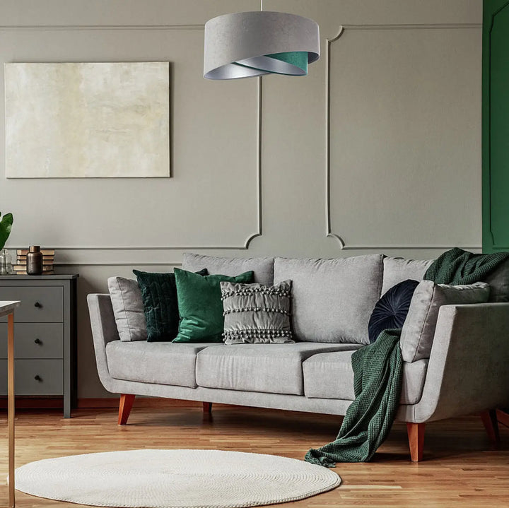 Suspension Luminaire | GALAXY VELOUR 50 cm (Gris/Vert/Argent)