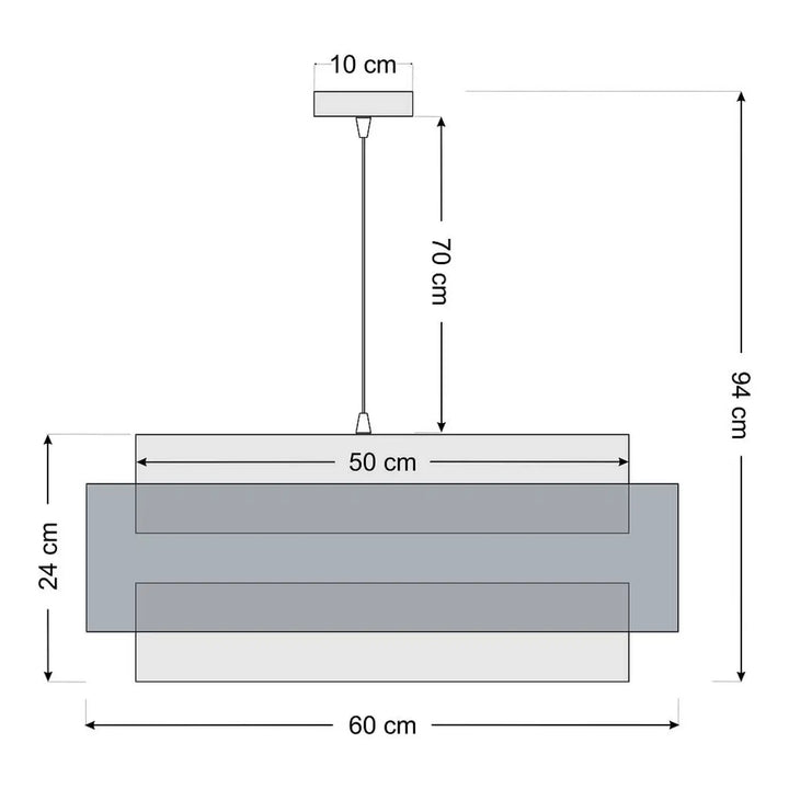 Suspension luminaire doblo classic avec design minimaliste en tissu jaune et blanc aux finitions élégantes et panneaux horizontaux