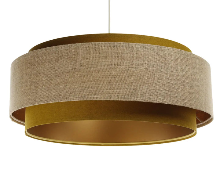 Pendant lamp Doblo Classic – Mustard yellow/Beige/Gold