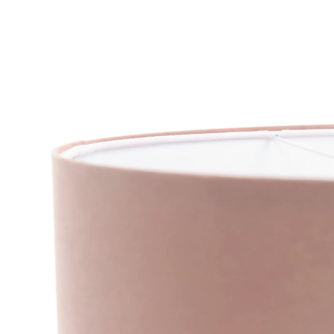 Suspension luminaire classic jasmin avec abat-jour cylindrique en tissu rose clair mat et finition lisse