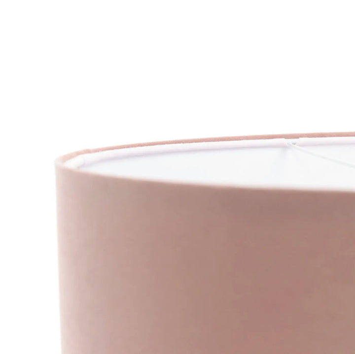 Suspension luminaire classic jasmin avec abat-jour cylindrique en tissu rose clair mat et finition lisse