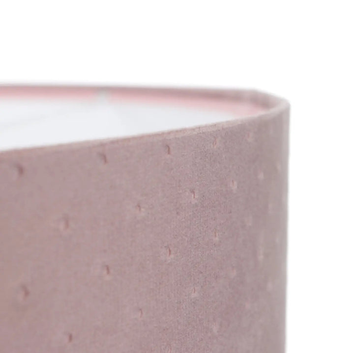 Suspension luminaire avec abat-jour cylindrique en tissu rose mat à surface texturée classique jasmin