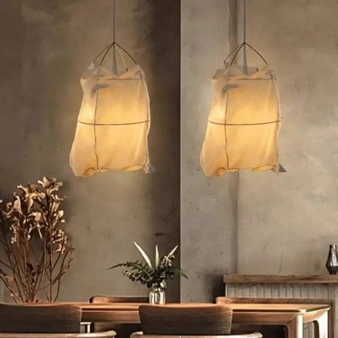 Suspension luminaire tissu de style scandinave contemporain

