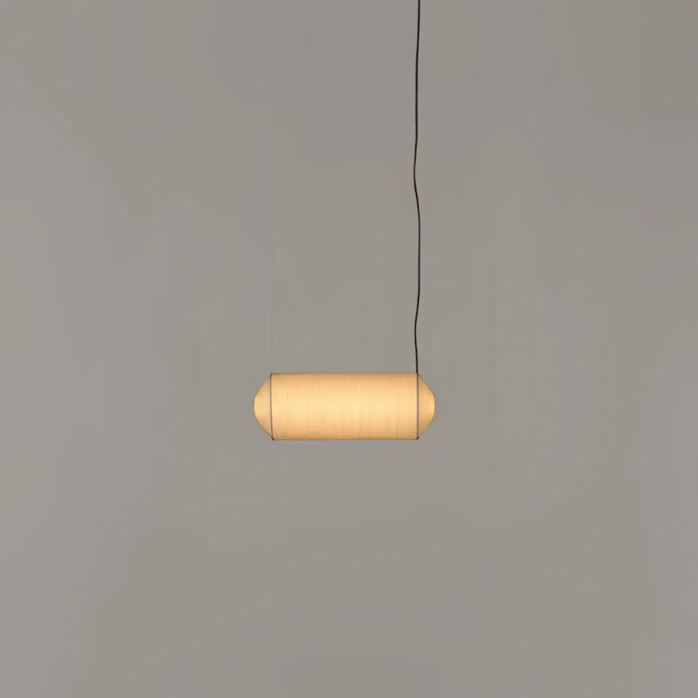 Suspension luminaire copIa cylindrique avec abat-jour en tissu washi tissé couleur chaude pour décoration intérieure