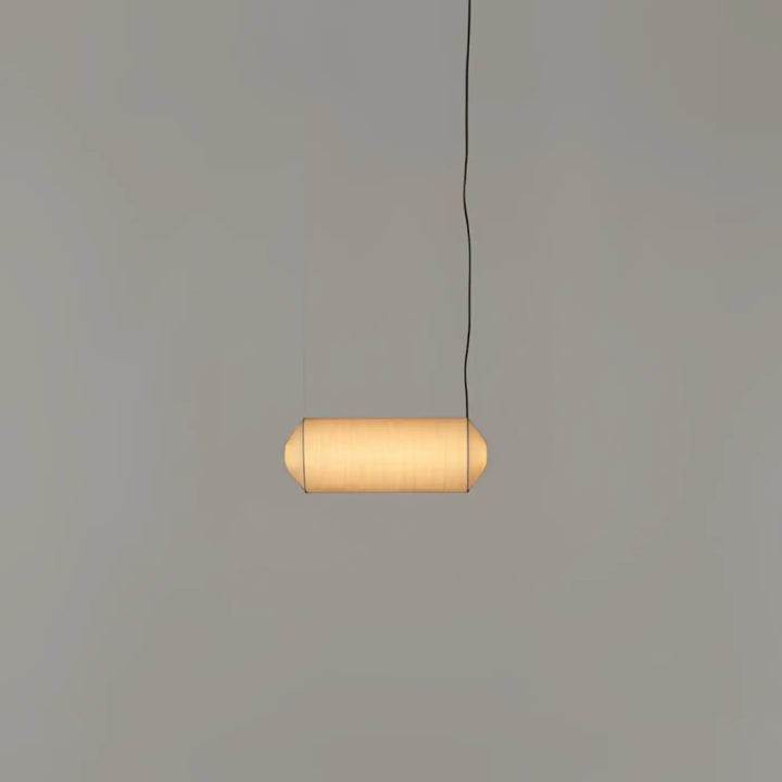 Suspension luminaire copIa cylindrique avec abat-jour en tissu washi tissé couleur chaude pour décoration intérieure