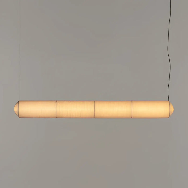 Suspension luminaire cylindrique tissu washi avec abat-jour tissé pour décoration intérieure chaleureuse