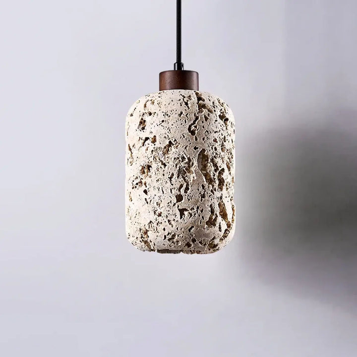 Suspension luminaire travertin en pierre avec led