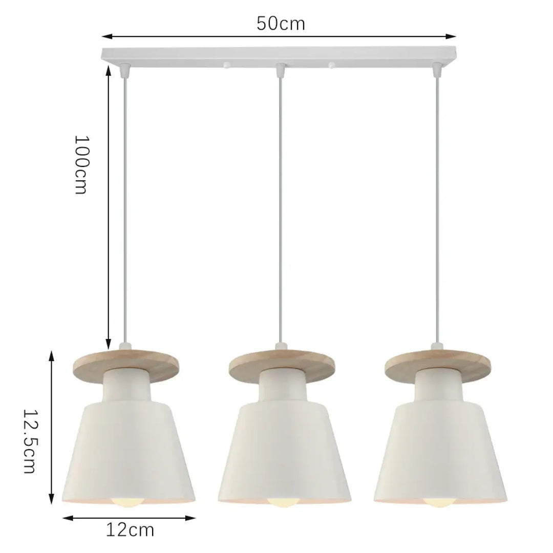 Suspension luminaire à trois éclairages style nordique