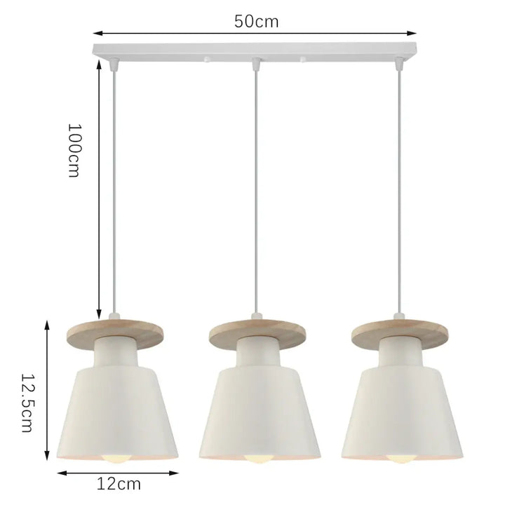 Suspension luminaire à trois éclairages style nordique