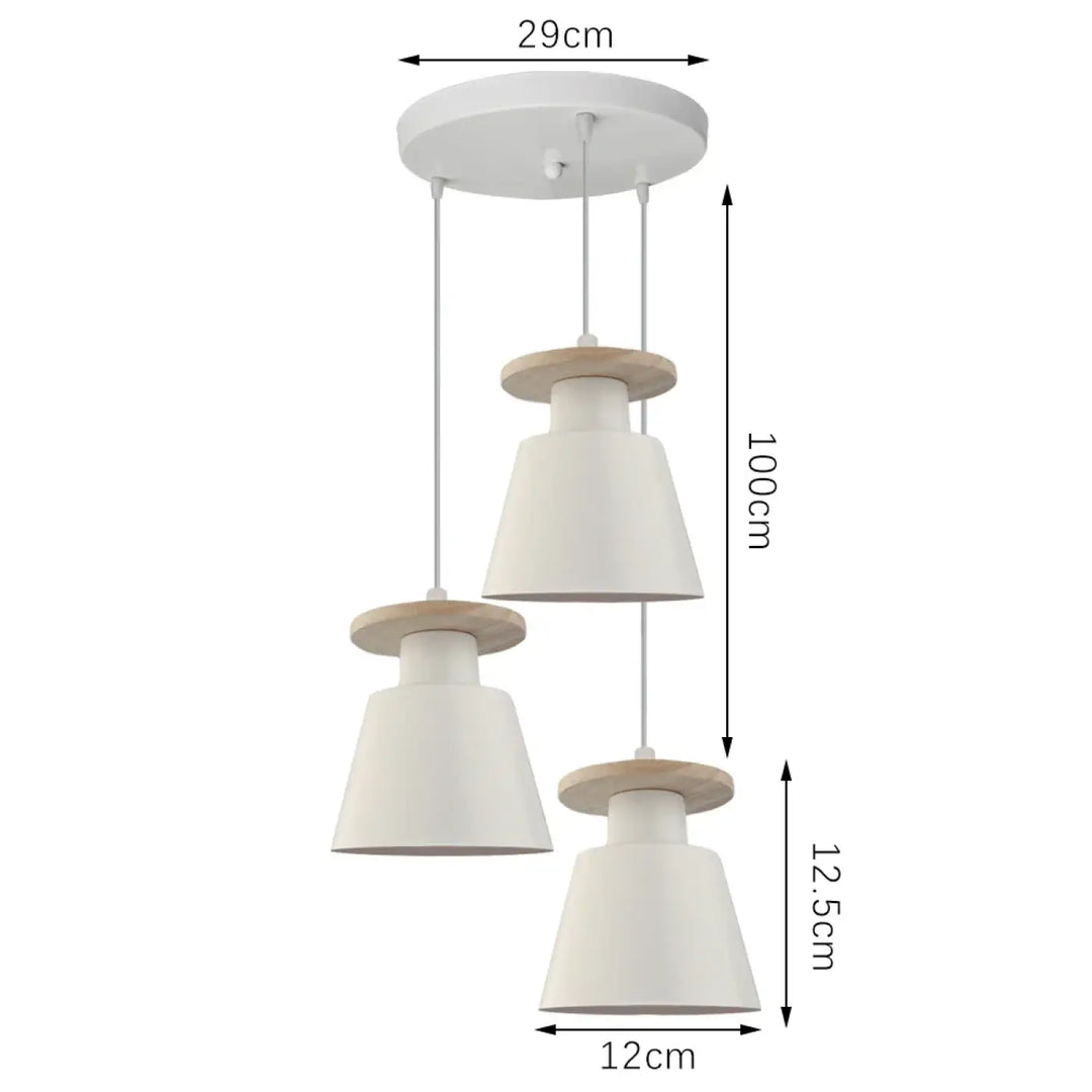 Suspension luminaire à trois éclairages style nordique