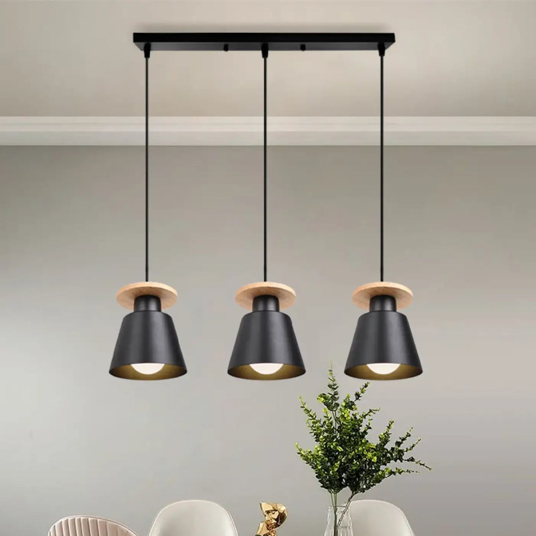 Suspension luminaire à trois éclairages style nordique