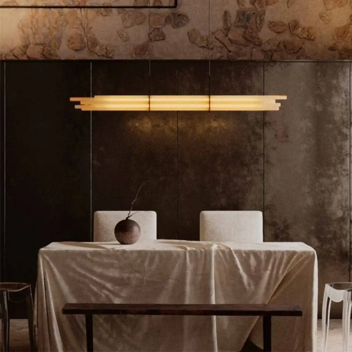 Suspension luminaire tubulaire design noir et blanc chic