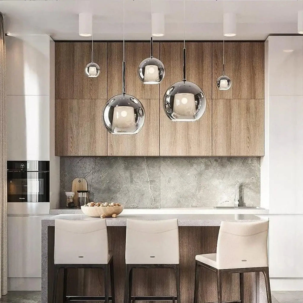 Suspension luminaire en verre ambré style moderne design