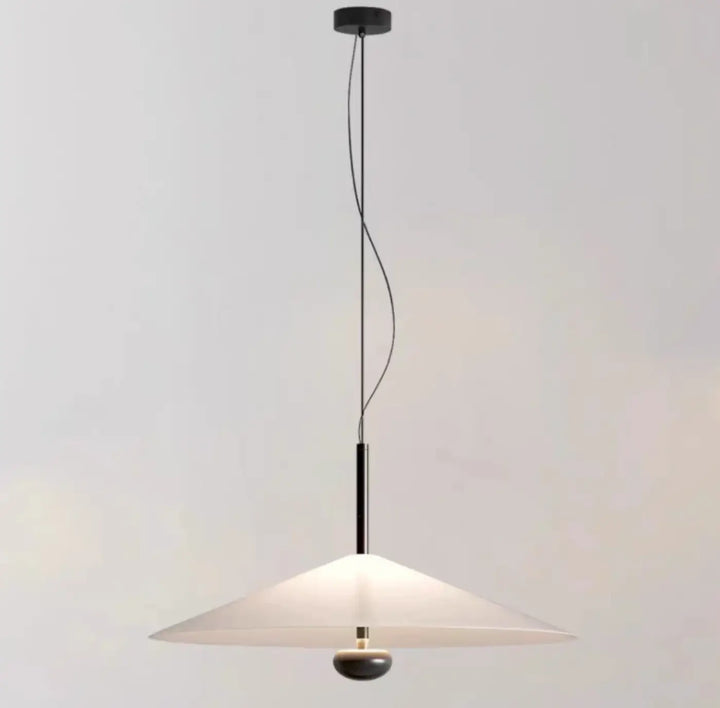 Suspension luminaire en verre blanc design épuré et moderne