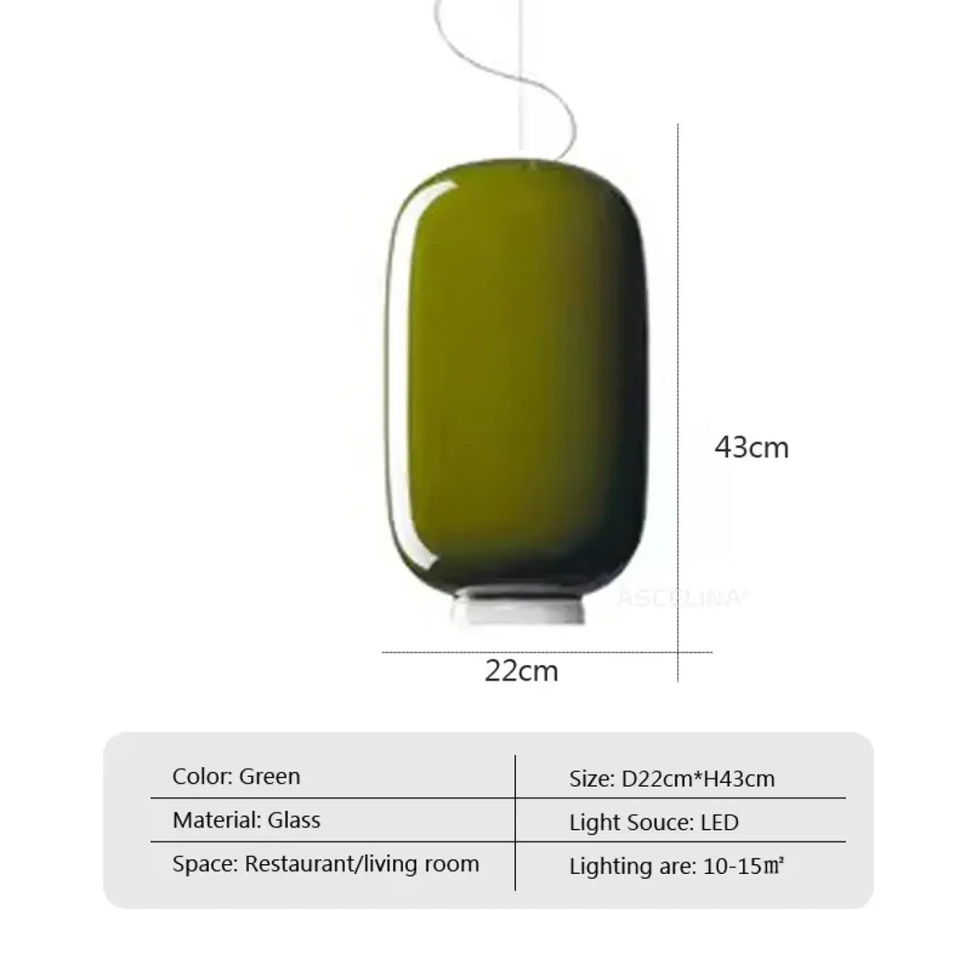 Suspension luminaire en verre blanc ou vert design moderne